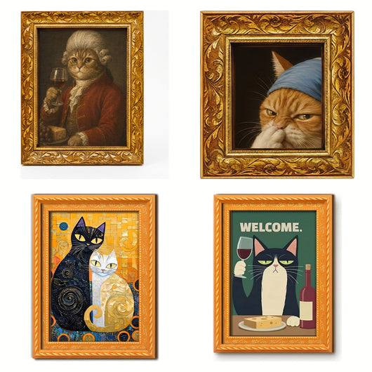 Hand-Painted Vintage Cat Magnets