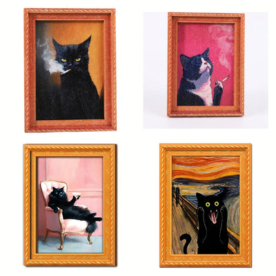 Hand-Painted Vintage Cat Magnets