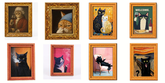 Hand-Painted Vintage Cat Magnets